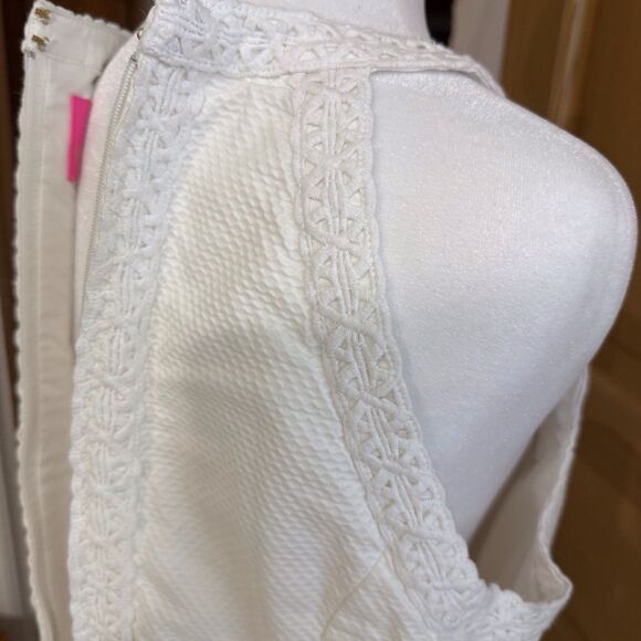 Lilly Pulitzer‎ CHARLIZE Eyelet White Shift Dress Lined Cotton Size 6 - Picture 14 of 15